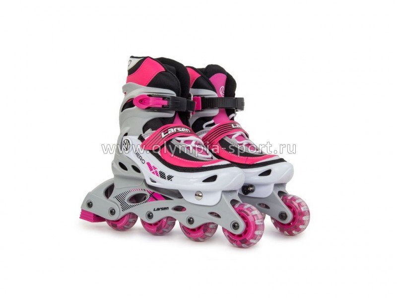 Коньки роликовые раздвижные Larsen Nero Pink розовый