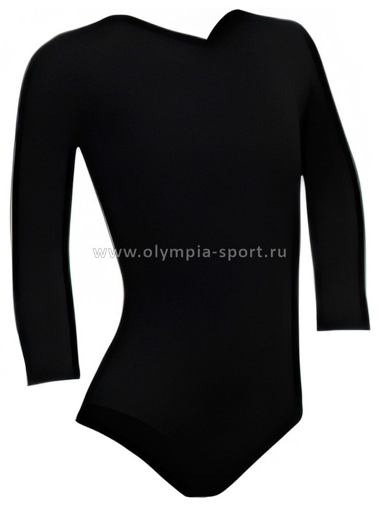 Купальник гимнастический Skat 8114 полиэстер рукав 3/4 цв.черный (А)