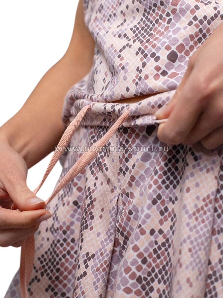 Юбка-шорты женская Vilatte D46.058 кофейно-пудровый питон